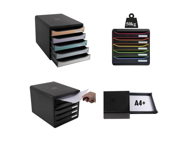 Blankettbox EXACOMPTA BIGBOX 5 lådor grå